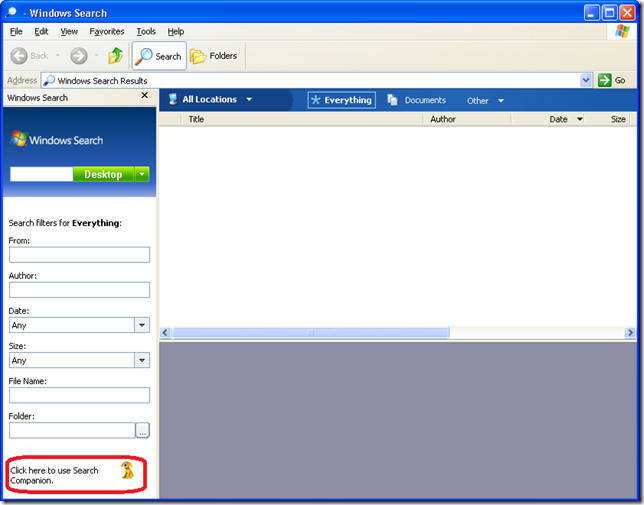 How to use Group Policy to enable the “Search Companion” as the default search in Windows XP